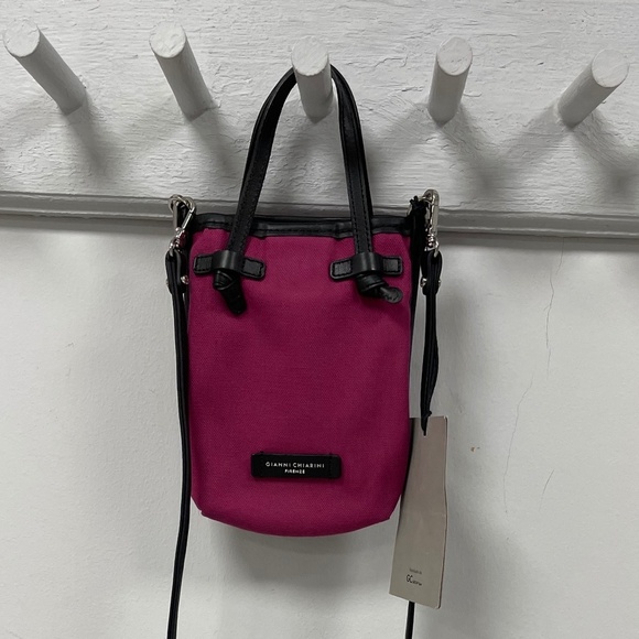 Gianni Chiarini Marcella Phone Crossbody Bag w/ Leather Trim - Pink -NWT - Picture 4 of 8